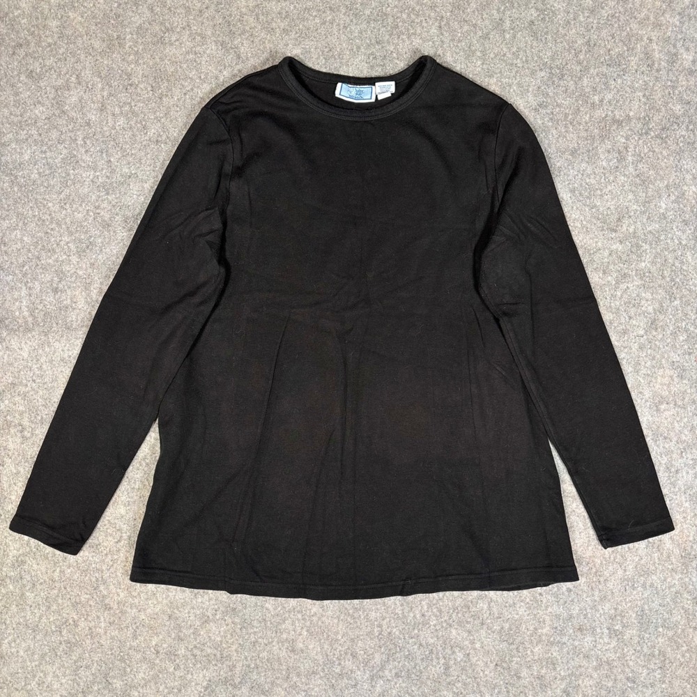 Baby and Me Maternity Top Women S Black Long Sleeve Stretch Cotton minimalst Y2K